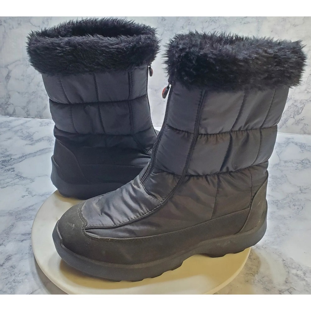Kamik Boots Kayle Womens 7‎ Black Snow Quilted Faux fur Zippered